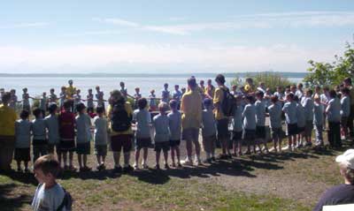 Day camp closing ceremony